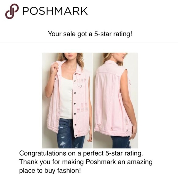 LAST 1! DISTRESSED DENIM VEST IN PINK - Picture 3 of 6